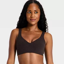 Women's Everyday Soft Light Support Printed Scallop Trim Sports Bra - All In Motion\u2122 Dark Br... | Target