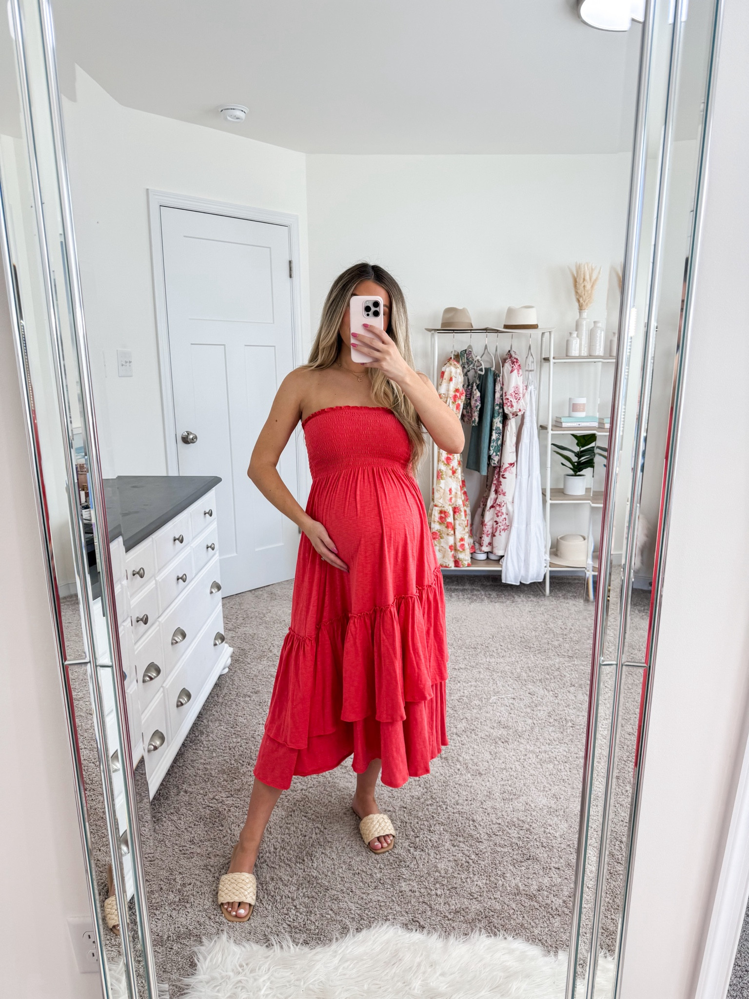 American Eagle midi dress - perfect for summer and the fourth dress July! Wearing a small 

#LTKBump #LTKStyleTip #LTKFindsUnder100