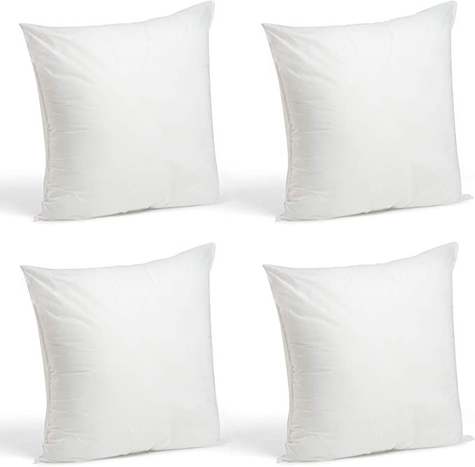 Foamily Throw Pillows Set of 4-18 x 18 Premium Hypoallergenic Pillow Inserts for Couch or Bed Dec... | Amazon (US)