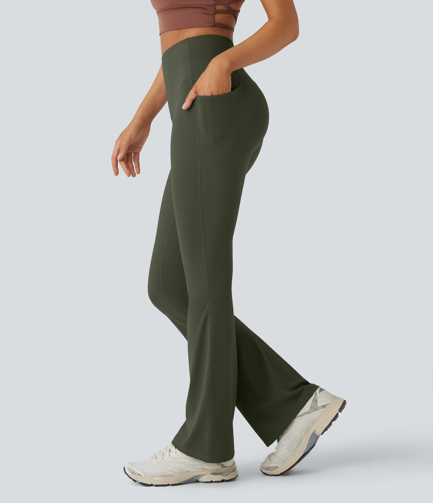 Women’s Halara UltraSculpt™ High Waisted Tummy Control Pocket Shaping Yoga Bootcut Leggings -... | HALARA