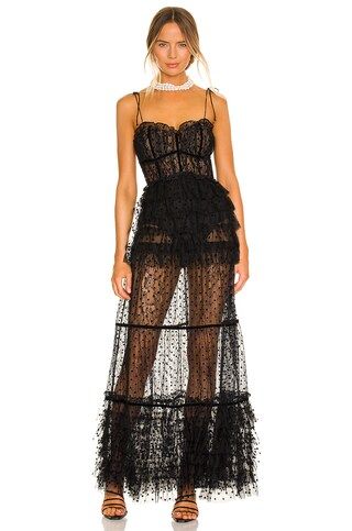 For Love & Lemons Jourdan Maxi Dress in Black from Revolve.com | Revolve Clothing (Global)