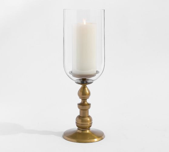 Napa Brass Hurricane Candle Holder | Pottery Barn (US)