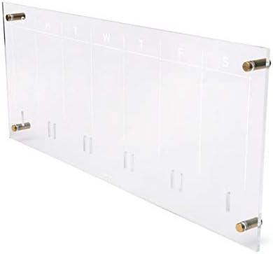 russell+hazel Acrylic Weekly Wall Calendar, Clear and Gold-Tone, Includes Wet Erase Markers and M... | Amazon (US)