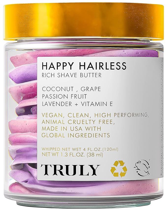 Truly Beauty Happy Hairless Shave Butter - Natural Shaving Cream for Women, Coconut Oil and More ... | Amazon (US)