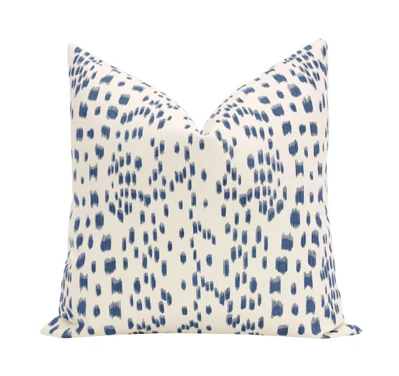 BACKORDER Les Touches // Blue | brunschwig & fils | blue neutral print | throw pillow | cotton th... | Etsy (US)