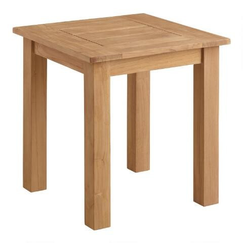 Natural Teak Calero Outdoor Accent Table | World Market