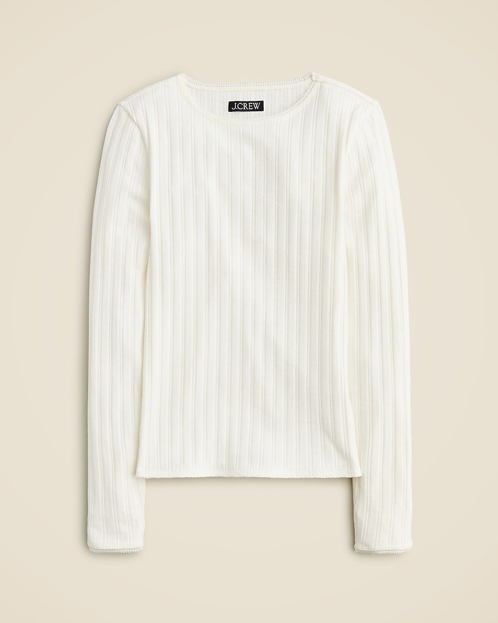 Long-sleeve pointelle T-shirt | J. Crew US