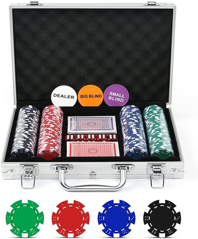 NOLIE Casino Poker Chip Set 200 300 PCS with Aluminum Case for Gambling(11.5 Gram) | Amazon (US)