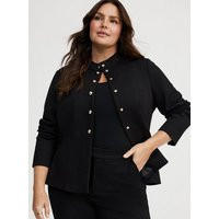 Ponte Peplum Jacket in Black | Torrid (US & Canada)