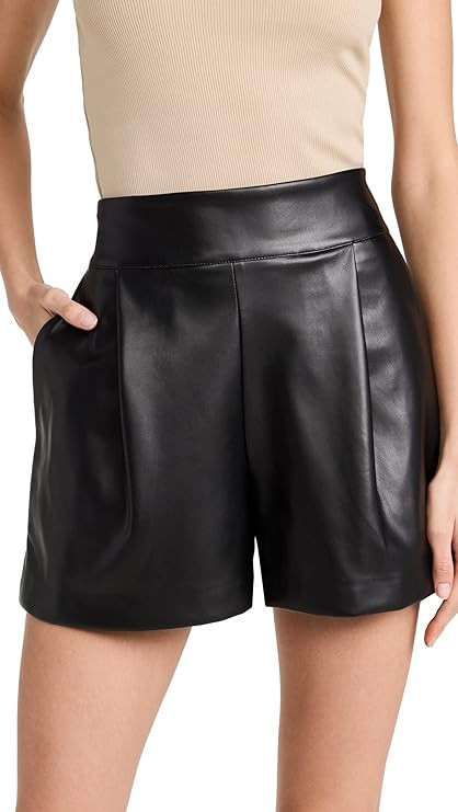 Susana Monaco Women's Faux Leather Pleated Shorts | Amazon (US)