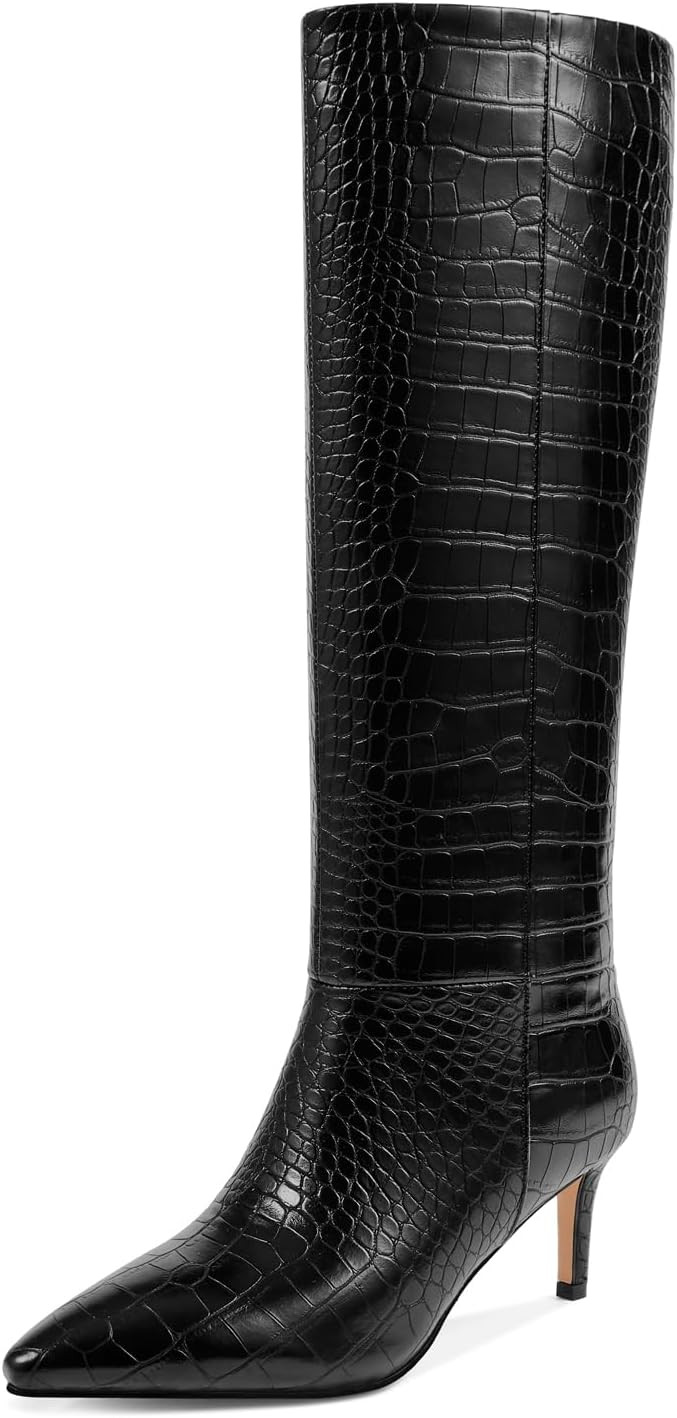 wetkiss Knee High Boots for Women, with Stiletto Heel and Pointed Toe Design, Classic and Sexy | Amazon (CA)