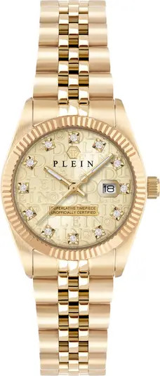 PHILIPP PLEIN Date Superlative Crystal Bracelet Watch, 38mm | Nordstrom | Nordstrom