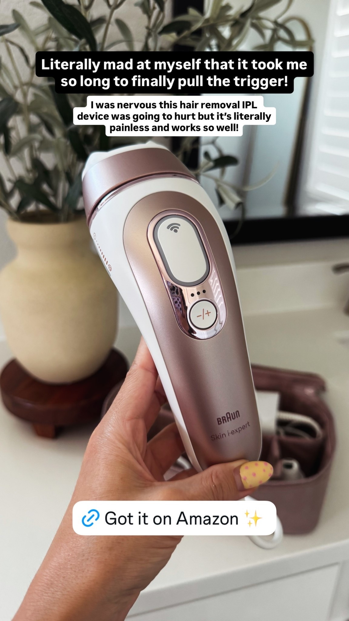 Literally mad at myself that it took me so long to finally pull the trigger! I was nervous this hair removal IPL device was going to hurt but it’s literally painless and works so well!