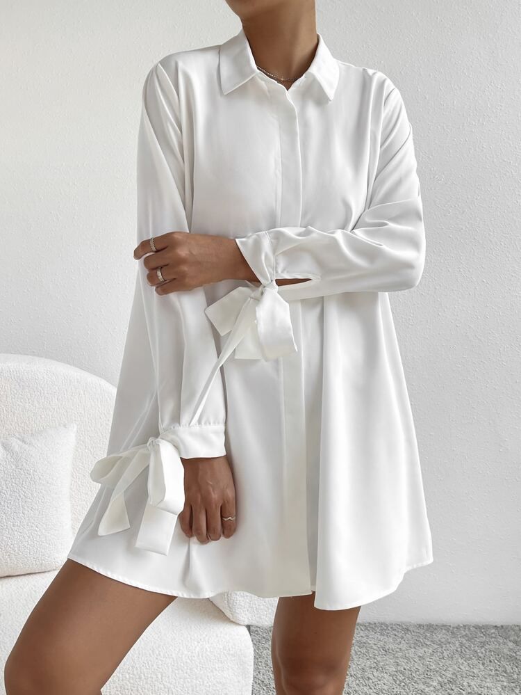 SHEIN EZwear Tie Cuff Shirt Dress
       
              
              $17.99        
    $17.09
... | SHEIN