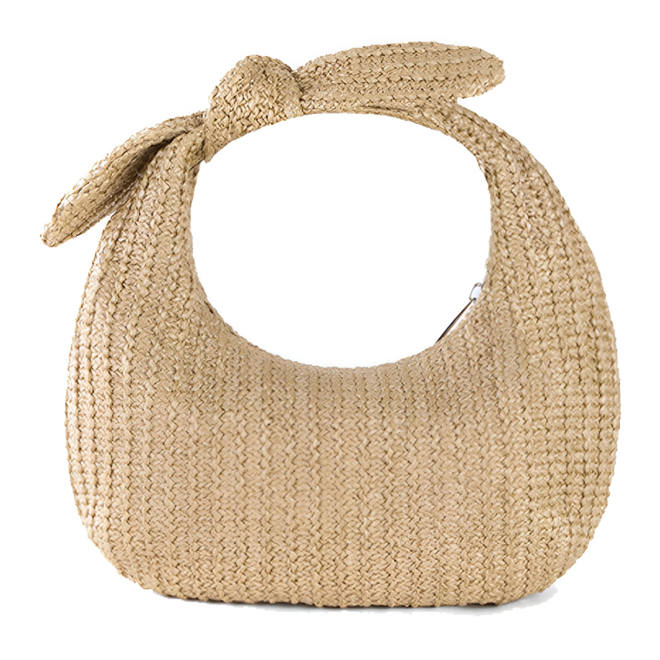 GASTROPOD Women Knotted Straw Clutch Purse with Bow Summer Beach Handbag Zipper Closure Dumpling ... | Walmart (US)