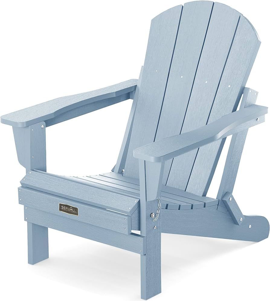 SERWALL Adirondack Chair for Patio Garden Outdoors Fire Pit- Baby Blue | Amazon (US)