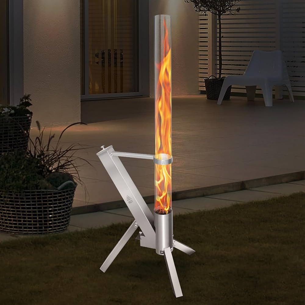 Outdoor Pellet Heater, Pellet Patio Heater, Outdoor Fire Pit with Safety Ash Box, Glass Tube(1m) ... | Amazon (US)