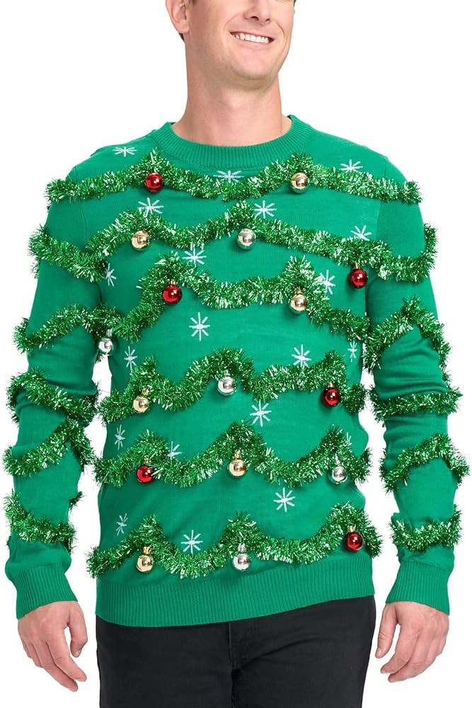 Tipsy Elves Men's Ugly Christmas Sweaters - Funny and Tacky Embellished Christmas Sweaters for Me... | Amazon (US)