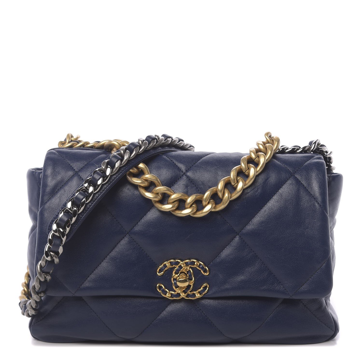 Goatskin Quilted Medium Chanel 19 Flap Dark Blue | Fashionphile