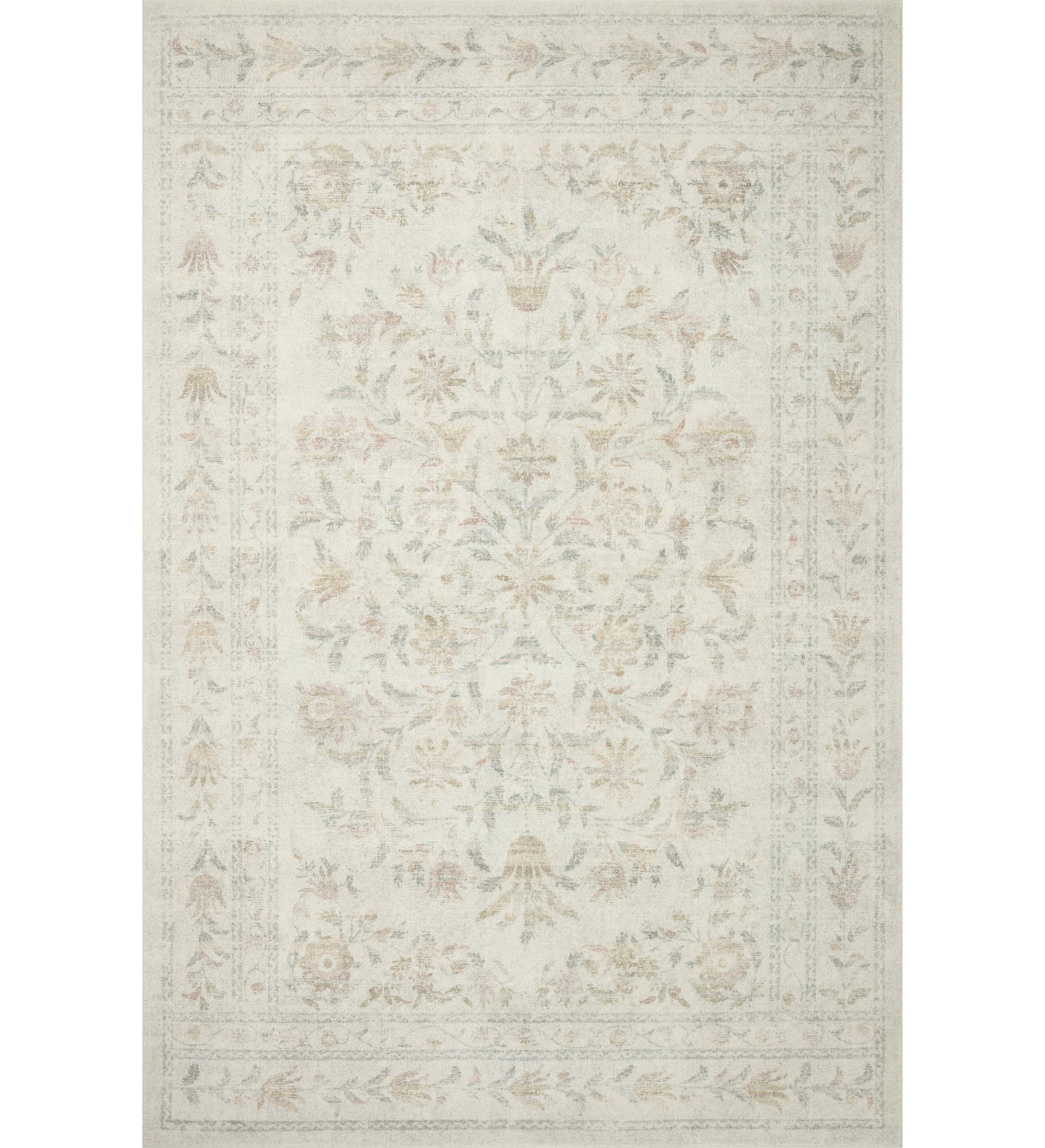 Rifle Paper Co. x Loloi Courtyard Yellow / Multi Area Rug feat. CloudPile | Wayfair North America