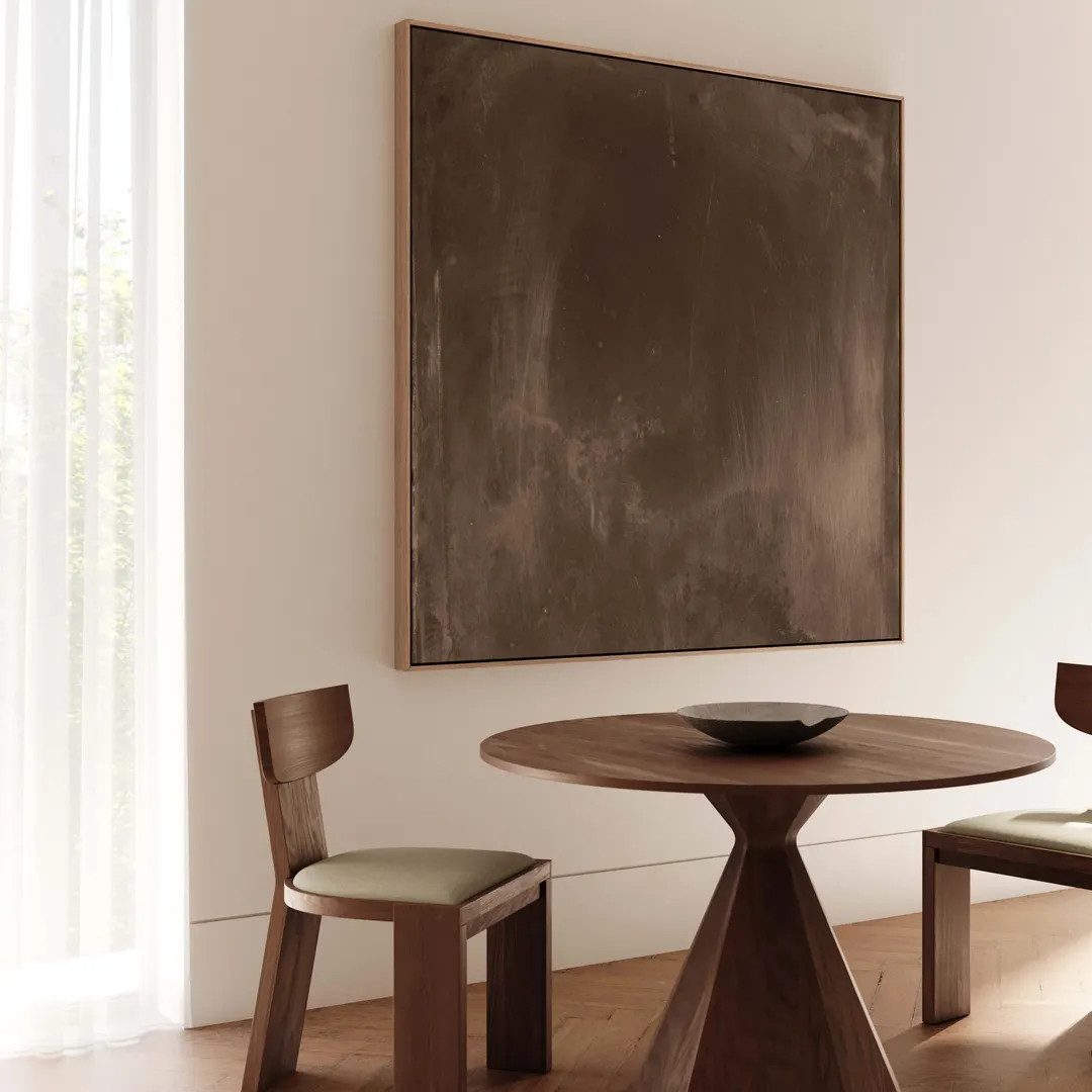 Dark Brown Wabi Sabi Canvas Wall Art, Framed Art Print, Modern Earthy Organic Decor, Large Living... | Etsy (US)