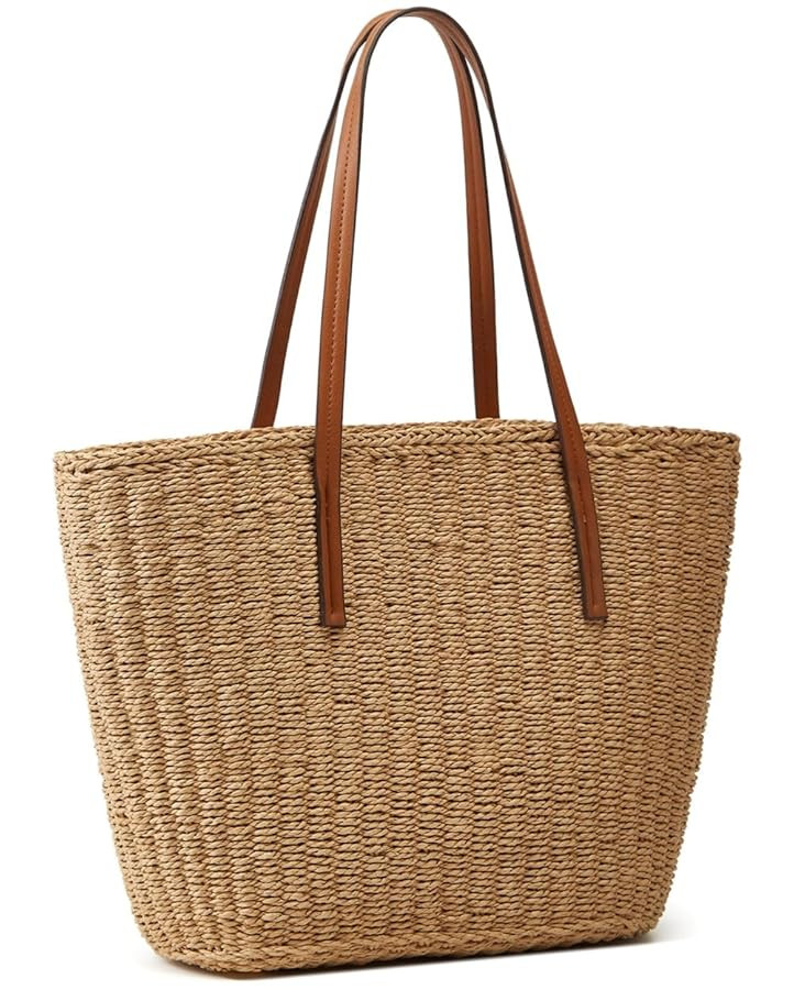 Epsion Straw Beach Bags Tote Tassels Bag Hobo Summer Handwoven Shoulder Bags Purse With Pom Poms | Amazon (US)