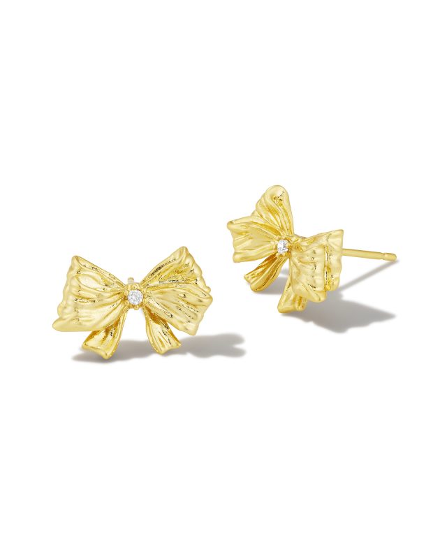 Kendra Scott x LoveShackFancy Gold Stud Earrings in White Crystal | Kendra Scott | Kendra Scott