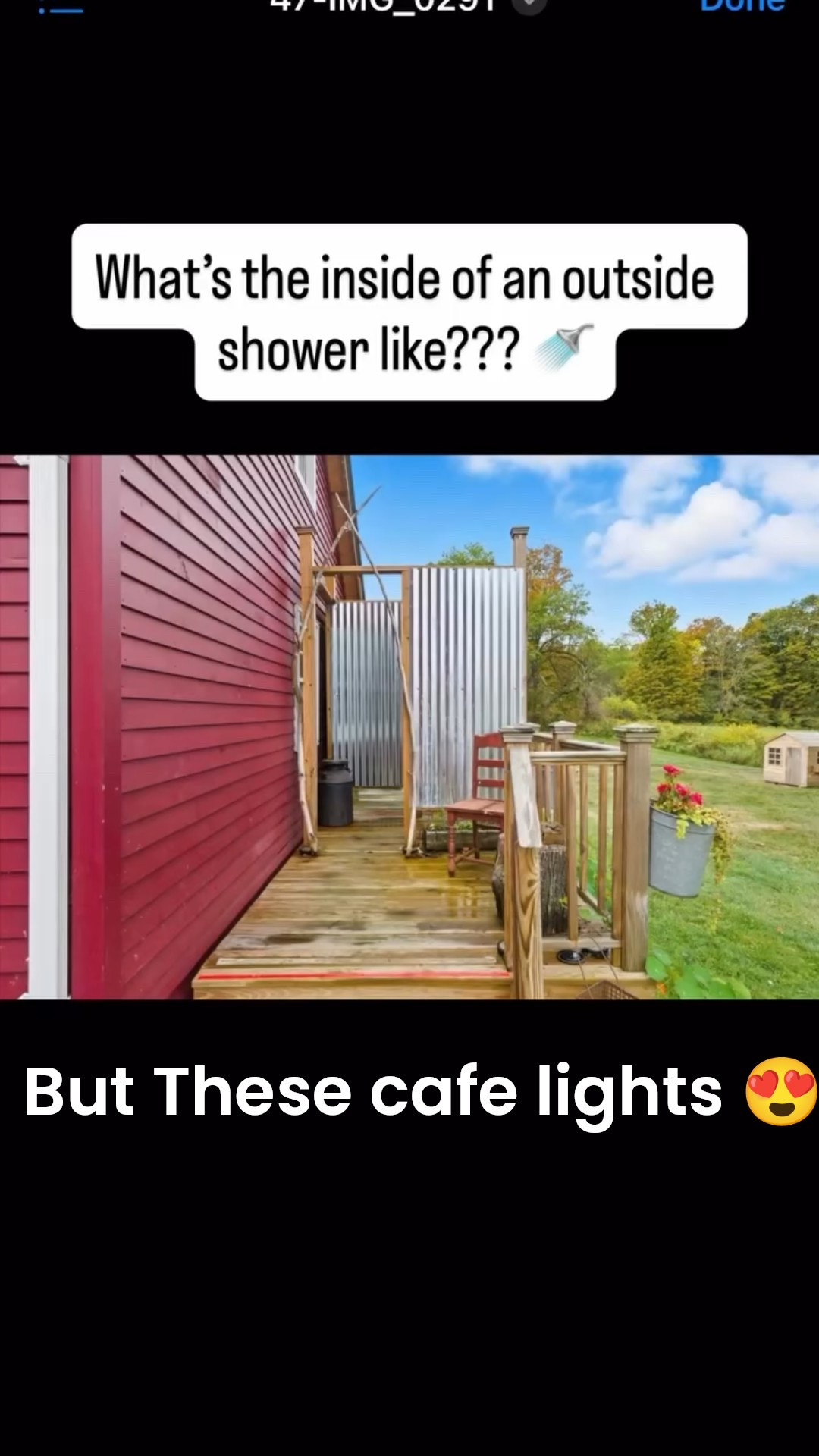These café lights give our outside shower, the perfect warm glow! LOVE!!

Book Your Stay: www.historicvalleyview.com 

#LTKFamily #LTKParties #LTKWedding