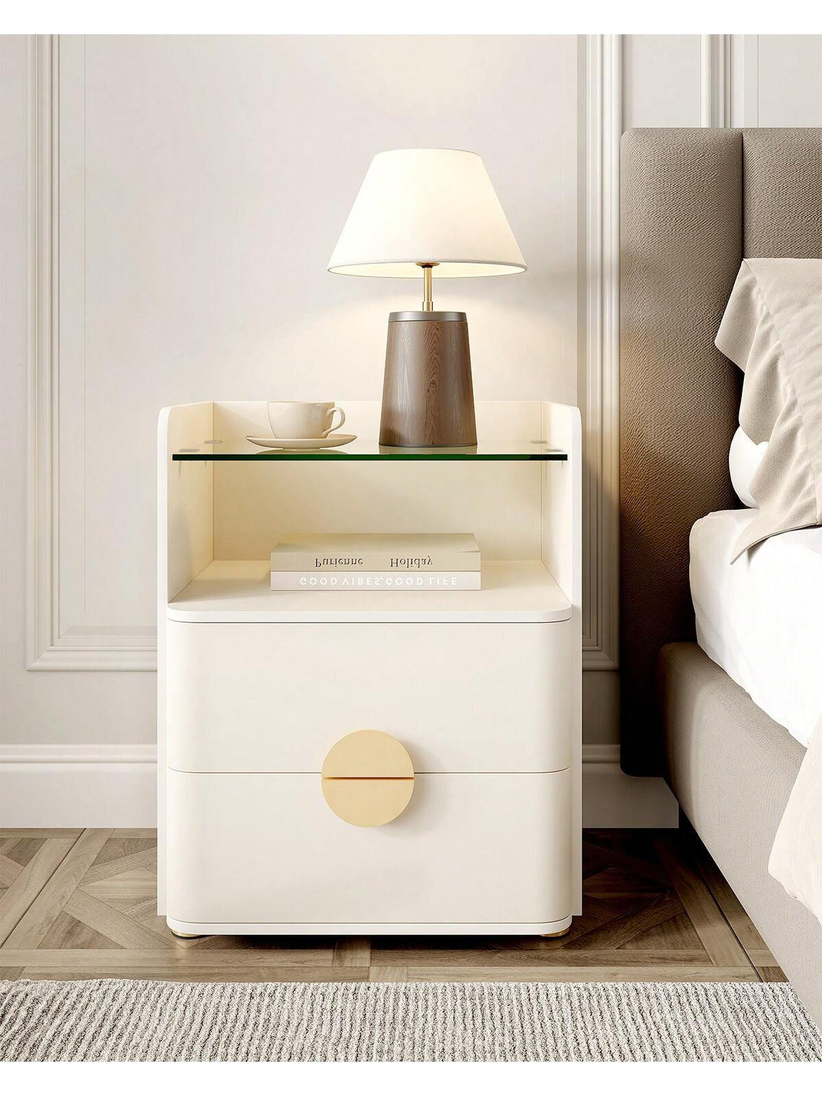 LITTLE TREE LITTLE TREE Nightstand With 2 Drawers, Large Bedside Table For Bedroom, Modern Wood N... | SHEIN