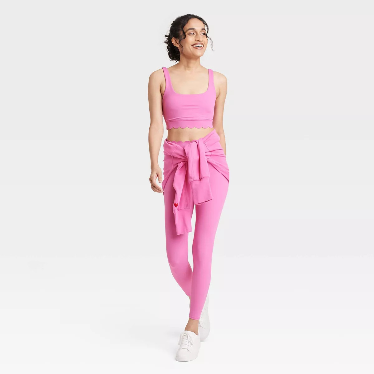 Women's Scallop Detail Sports Bra - JoyLab™ Pink S | Target