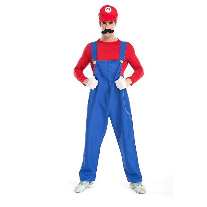 Super Mario Luigi Halloween Costume Super Mario Brothers Fancy Dress Costume for Halloween Christ... | Amazon (US)