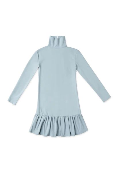 Side Zip Turtleneck Dress MINI - Pastel Blue | Shop BURU