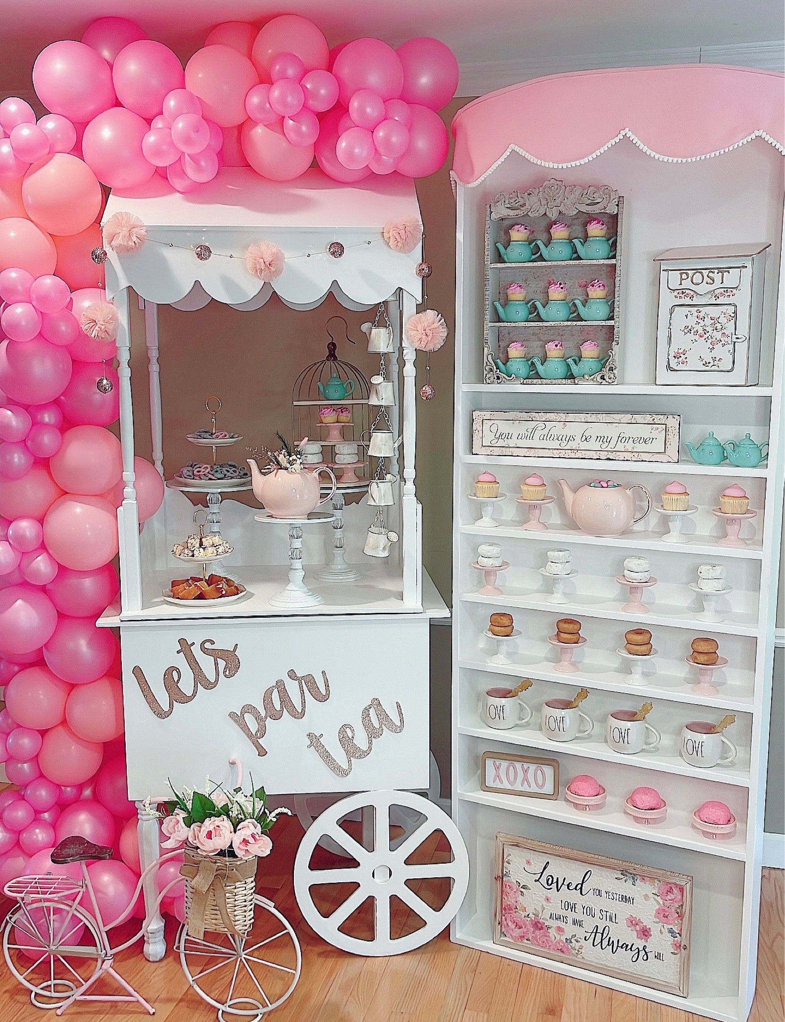 Let’s ParTEA! 🫖

Vintage florals and the prettiest tiered trays, mini mint teal teapots (used as cupcake holders!)and a rustic watering can garland, the most whimsical vintage pink bike, a hand sewn pink canopy complete with pom pom trim, the cutest vintage floral mailbox and plenty of perfectly pastel sweet treats created the most enchanting English tea party set-up!

#LTKwedding #LTKSeasonal #LTKhome