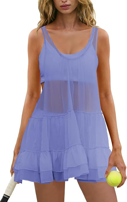 Panadila Womens 3 Piece Sets Mesh Workout Dress Athletic Sets | Amazon (US)