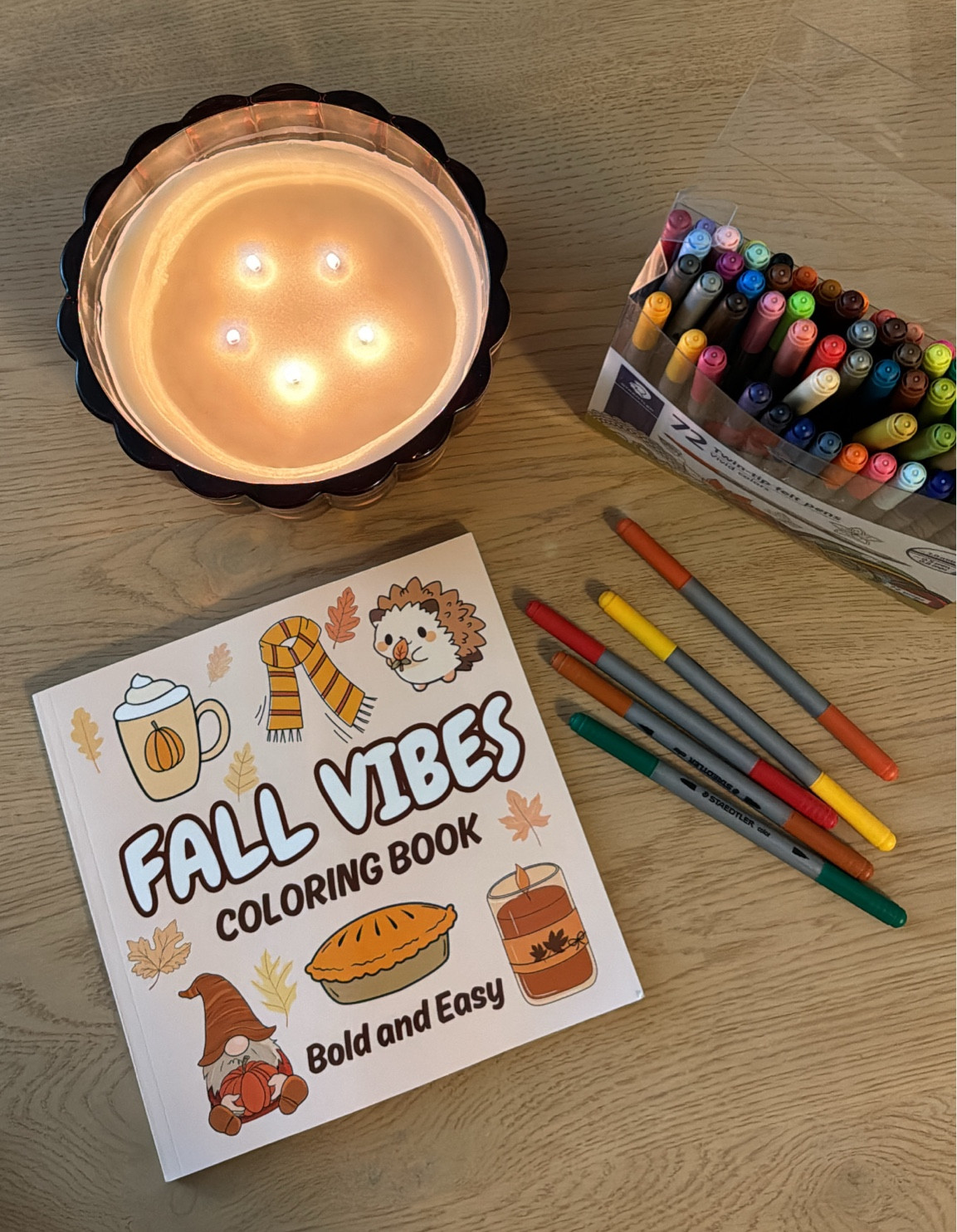 Fall coloring book & candle 🍂🍁
