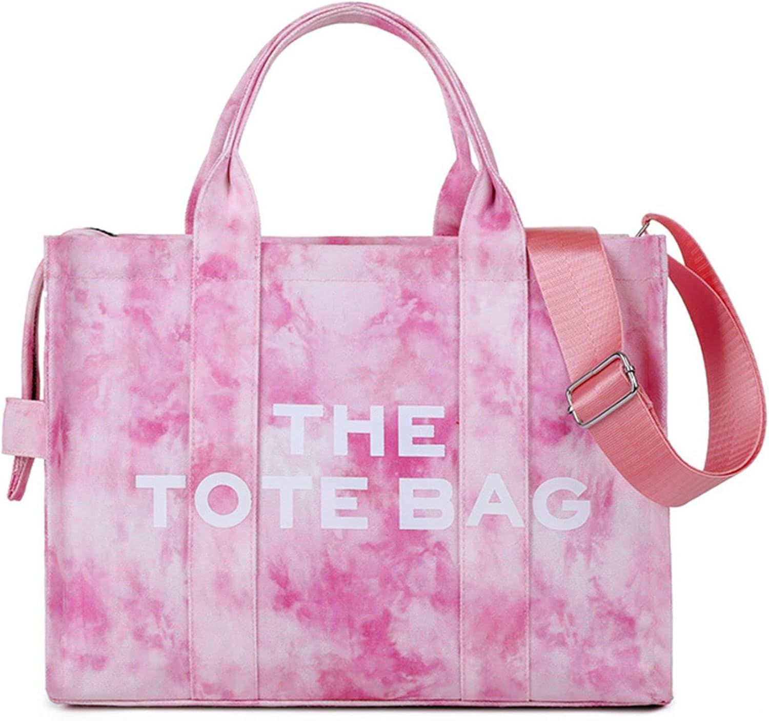 Women Canvas Tote Bags with Zipper Small Purse Crossbody Bag Top Handle Traveler Handbag | Amazon (US)