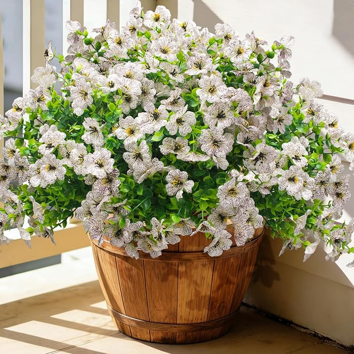 Grunyia 20 Bundles Artificial Flowers for Outdoors, UV Resistant Fake Plants Flowers Greenery Shr... | Amazon (US)