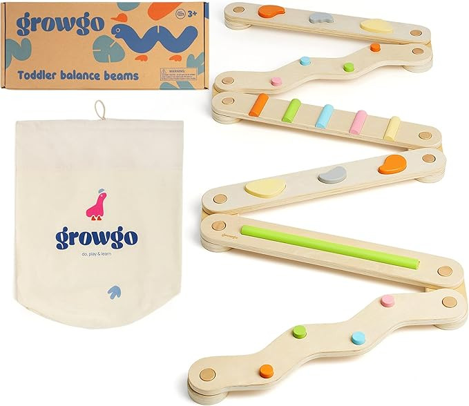 GROWGO Montessori Toddler Balance Beam for Kids 3-5 - Set of 6 Wooden Balance Beam for Toddlers 3... | Amazon (US)