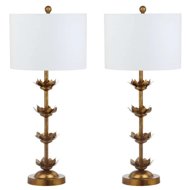 Safavieh Lani Leaf 32 in. H Table Lamp, Antique Gold, Set of 2 | Walmart (US)