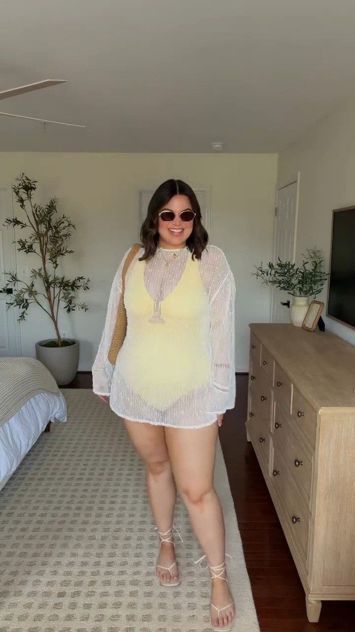 Summer outfit inspo! 

Wearing a size XL in the swimsuit + cover up *similar shoes

#LTKSwim #LTKootd #LTKMidsize
