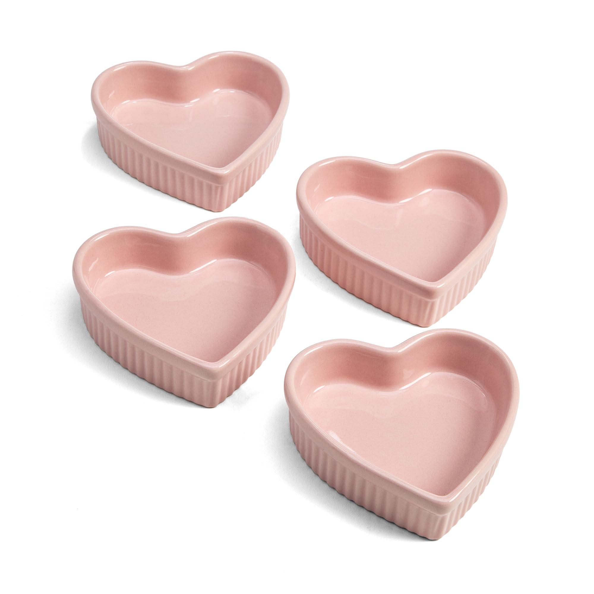 Paris Hilton Heart Shaped Ramekin Set, Mini Ceramic Ramekins, Oven Safe Baking Dishes, Dishwasher... | Amazon (US)