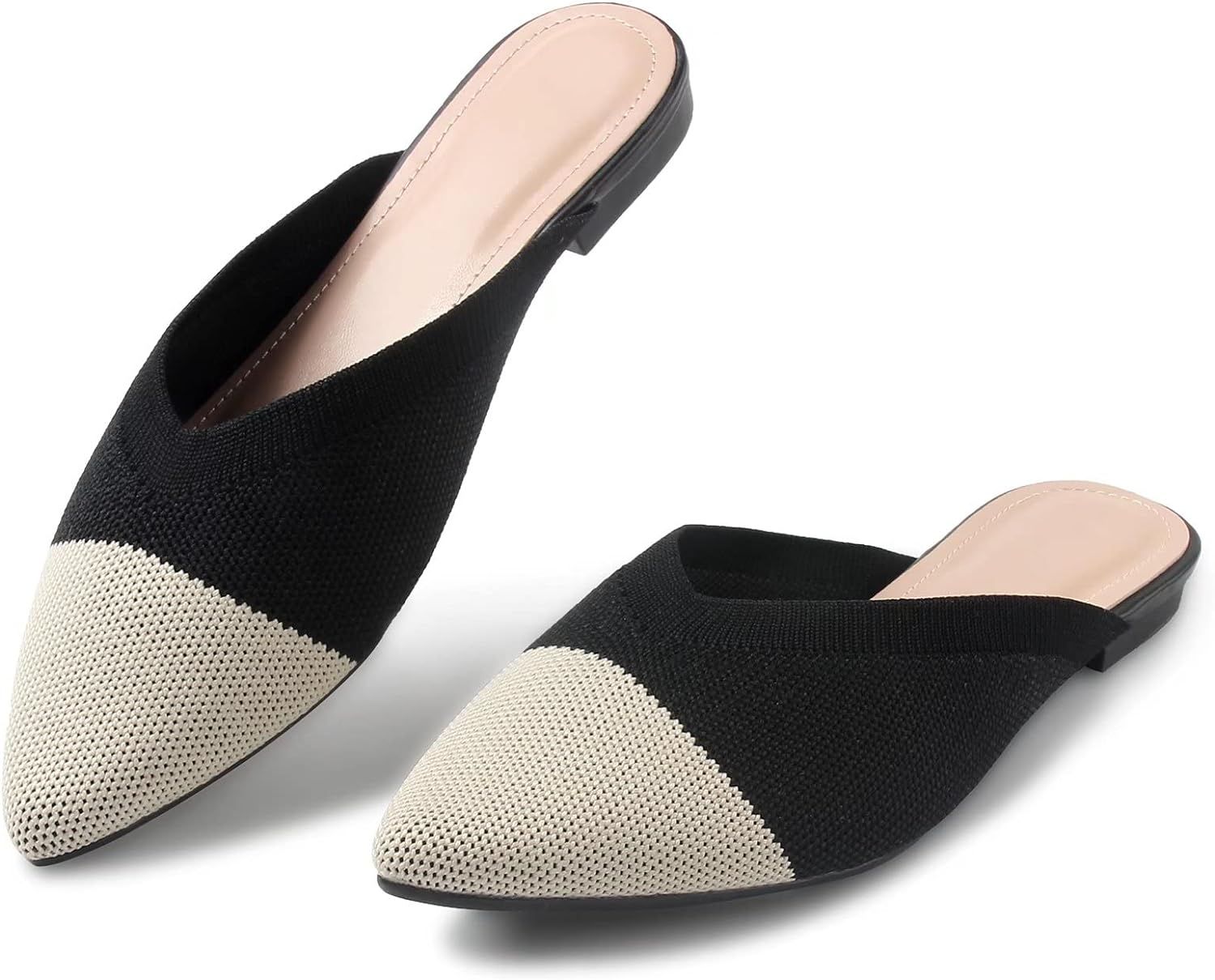 MUSSHOE Mules for Women Flats Comfortable Pointed Toe Women Mules | Amazon (US)