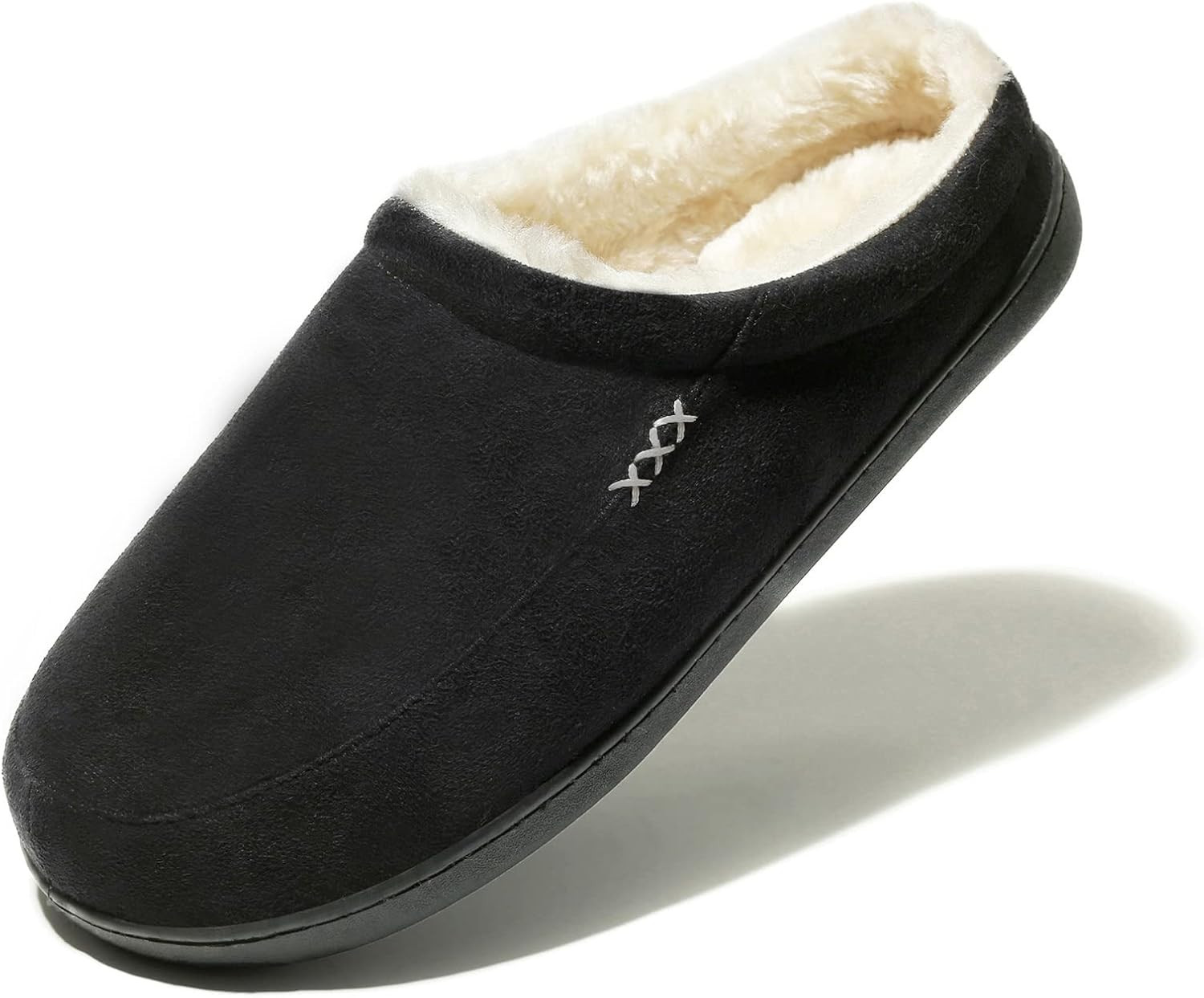 NDB Men's Warm Memory Foam Suede Plush Shearling Lined Slip on Indoor Outdoor Clog House Slippers | Amazon (US)