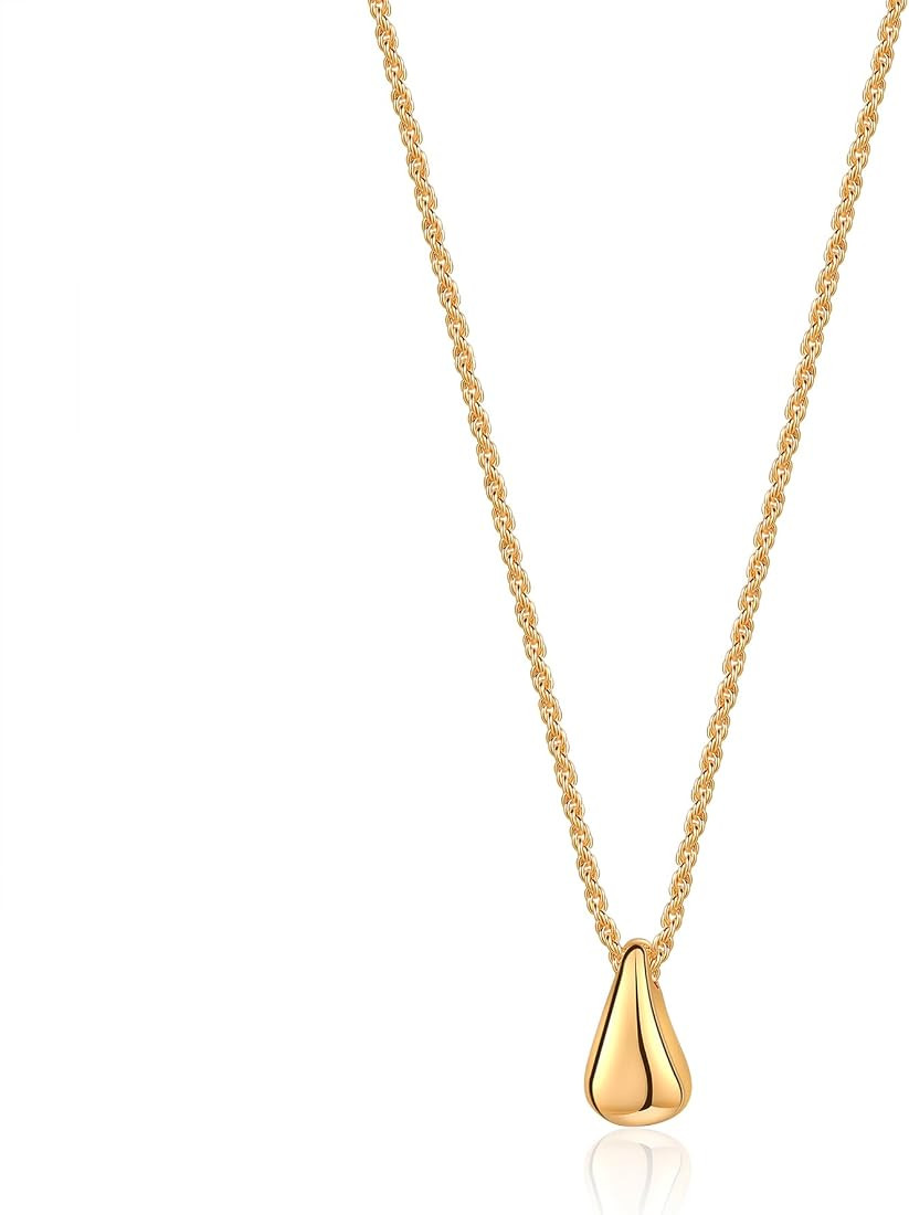 Long Gold Pendant Necklace 18K Gold Plated Simple Fashion Dainty Gold Statement Necklace Chain Ch... | Amazon (US)