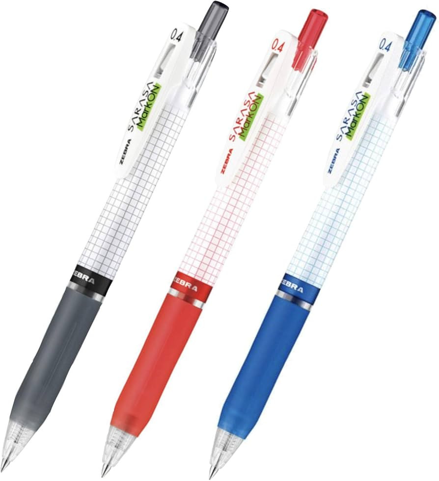 Zebra Sarasa Mark on Gel Ink 0.5mm Ballpoint Pens Ink Color(Black,Blue,Red) | Amazon (US)