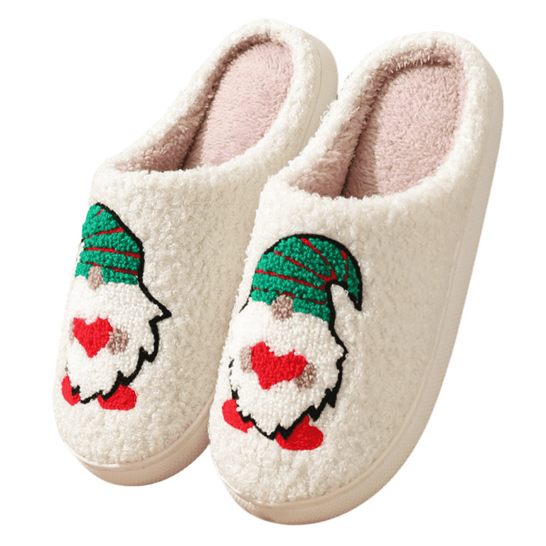 BERANMEY Christmas Reindeer Slippers for Womens Mens Plush Warm Santa Claus Slippers Fuzzy House ... | Walmart (US)