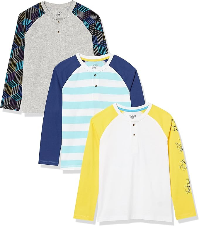 Spotted Zebra Boys and Toddlers' Long-Sleeve Henley T-Shirts, Multipacks | Amazon (US)