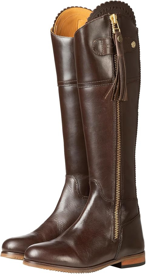 Ladies Tall Leather Spanish Riding Boots Womens Long Country Boot Elasticated Stretch Panel, Regu... | Amazon (UK)