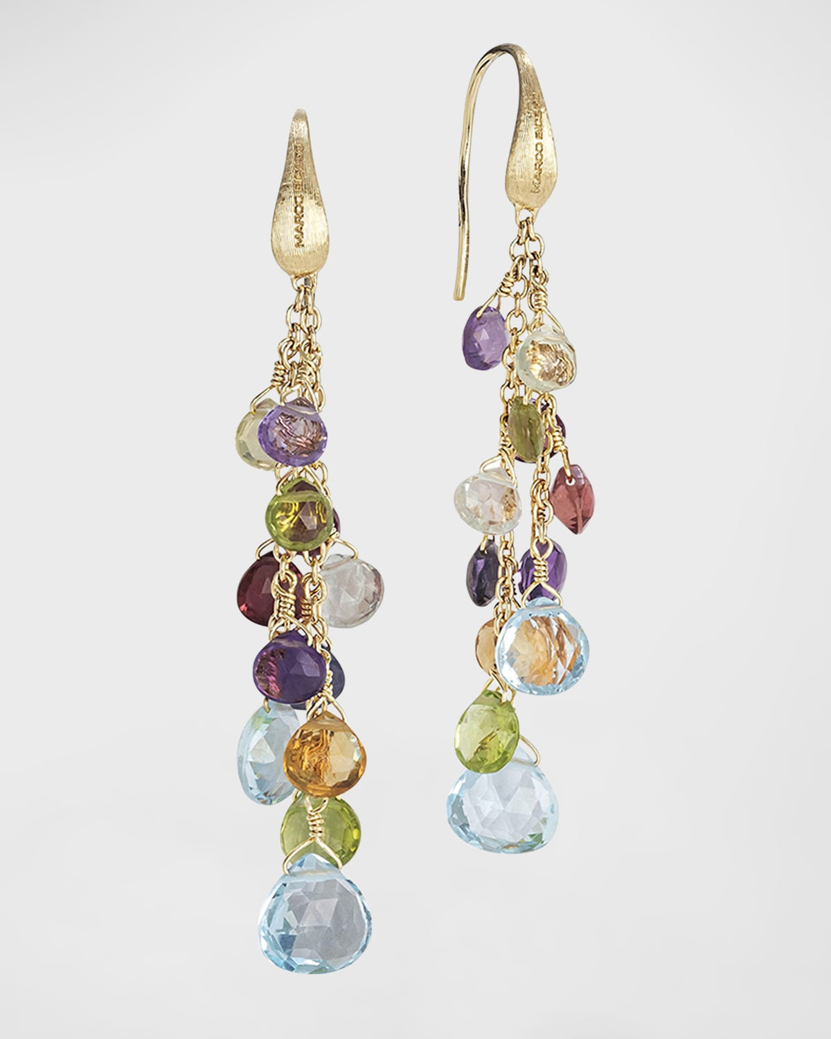 18K Yellow Gold Paradise Multi-Drop Earrings with Mixed Gems | Neiman Marcus