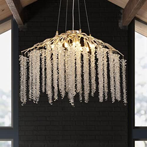 Akeelighting Modern Crystal Chandelier Gold Tree Branch Raindrop Chandeliers 7 Light Luxury Penda... | Amazon (US)